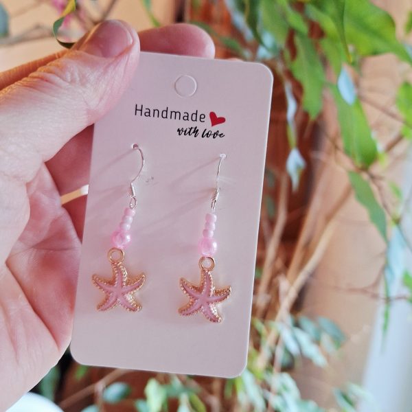 Ohrhänger "Seastar rose" mit Emaille Charms