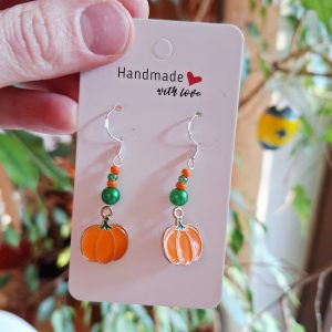 Ohrhänger "Cozy Pumpkin" mit Emaille Charms