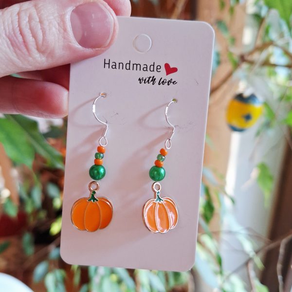 Ohrhänger "Cozy Pumpkin" mit Emaille Charms