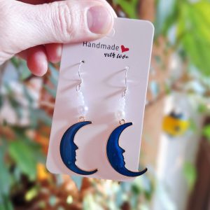 Ohrhänger "Blue Moon" mit Emaille Charms